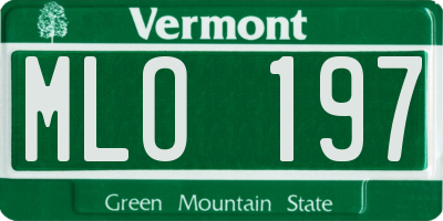 VT license plate MLO197