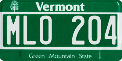 VT license plate MLO204