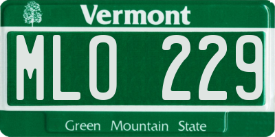 VT license plate MLO229