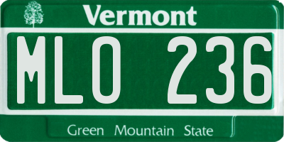 VT license plate MLO236