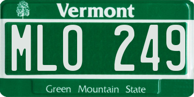 VT license plate MLO249