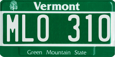 VT license plate MLO310