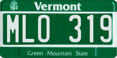 VT license plate MLO319