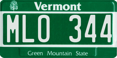 VT license plate MLO344