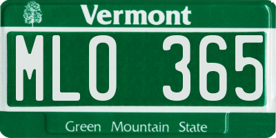 VT license plate MLO365