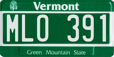 VT license plate MLO391