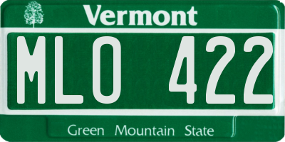VT license plate MLO422