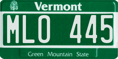 VT license plate MLO445