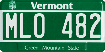 VT license plate MLO482