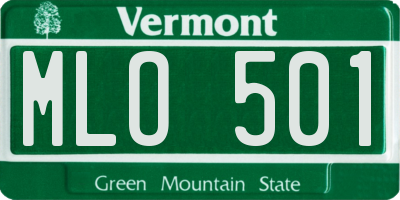 VT license plate MLO501