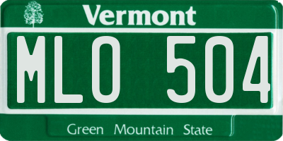VT license plate MLO504