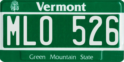 VT license plate MLO526
