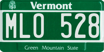 VT license plate MLO528