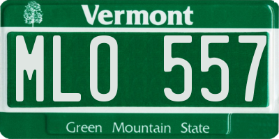 VT license plate MLO557