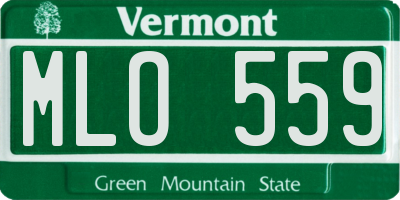 VT license plate MLO559