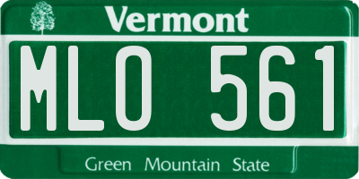VT license plate MLO561