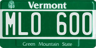 VT license plate MLO600
