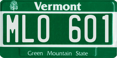VT license plate MLO601