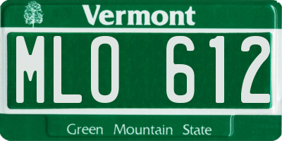 VT license plate MLO612