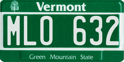 VT license plate MLO632