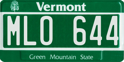VT license plate MLO644