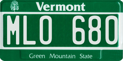 VT license plate MLO680