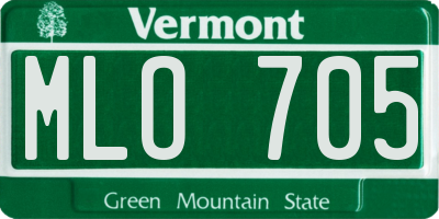 VT license plate MLO705