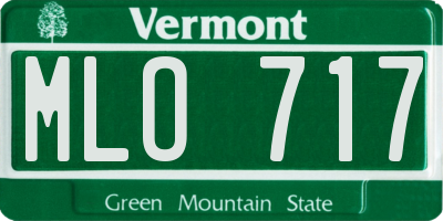VT license plate MLO717
