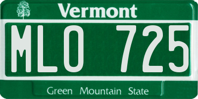 VT license plate MLO725