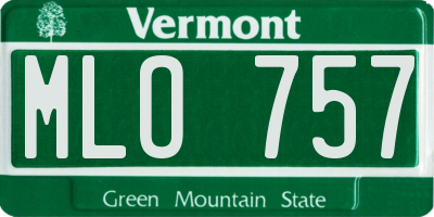 VT license plate MLO757