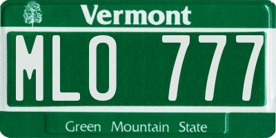 VT license plate MLO777