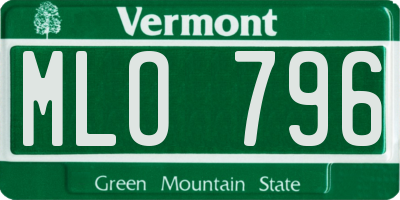 VT license plate MLO796