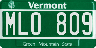 VT license plate MLO809