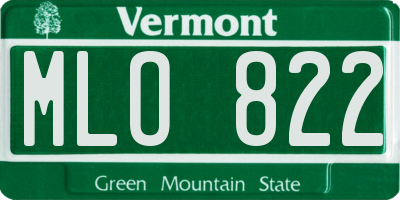 VT license plate MLO822