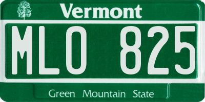 VT license plate MLO825