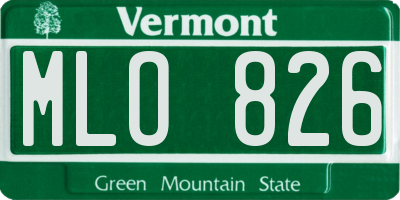 VT license plate MLO826
