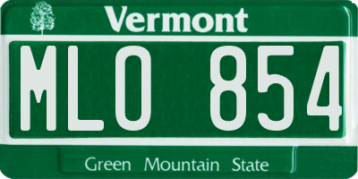 VT license plate MLO854
