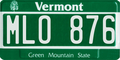 VT license plate MLO876