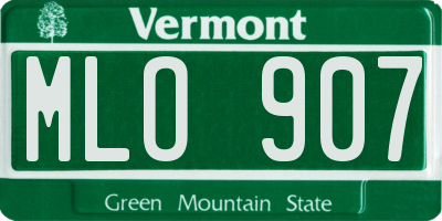 VT license plate MLO907