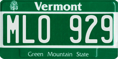 VT license plate MLO929