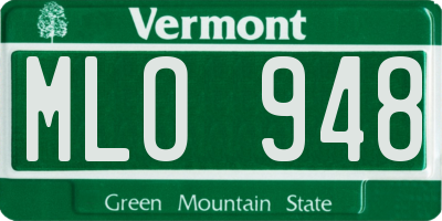 VT license plate MLO948