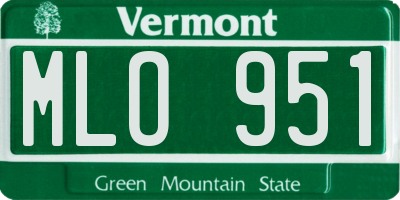 VT license plate MLO951