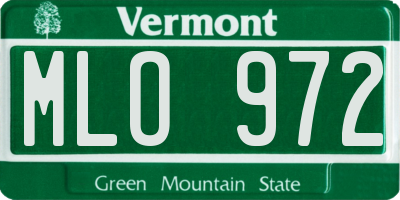 VT license plate MLO972