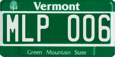 VT license plate MLP006