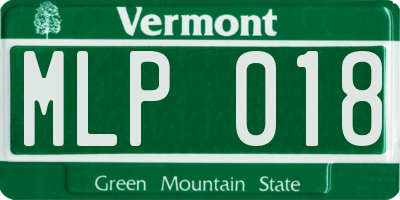 VT license plate MLP018