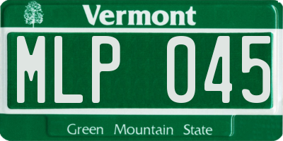 VT license plate MLP045