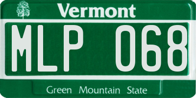 VT license plate MLP068