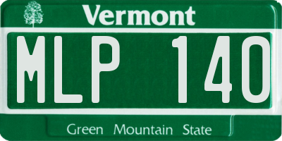VT license plate MLP140