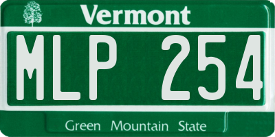VT license plate MLP254