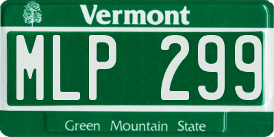 VT license plate MLP299